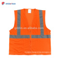 100% Polyester Mesh Breathable Reflective Security Vest High Quality Class 2 Orange Safety Waistcoat With 2 Pockets For Workers